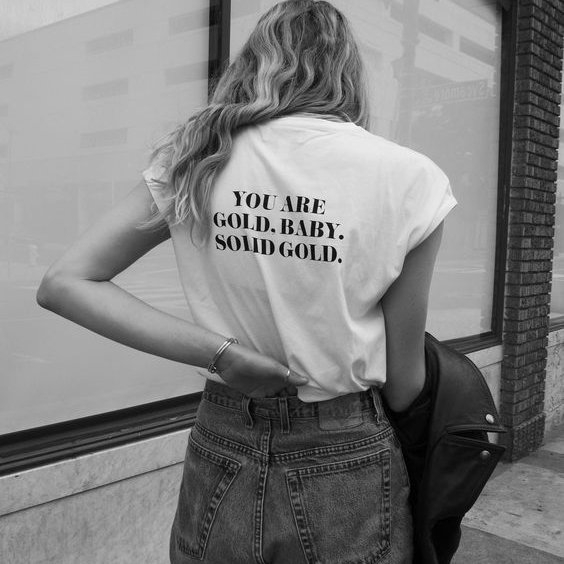 You are gold, baby. Solid Gold Print White T-Shirt
