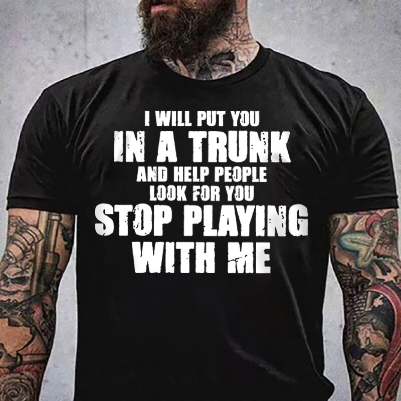 Fashion slogan printed casual men's short-sleeved T-shirt