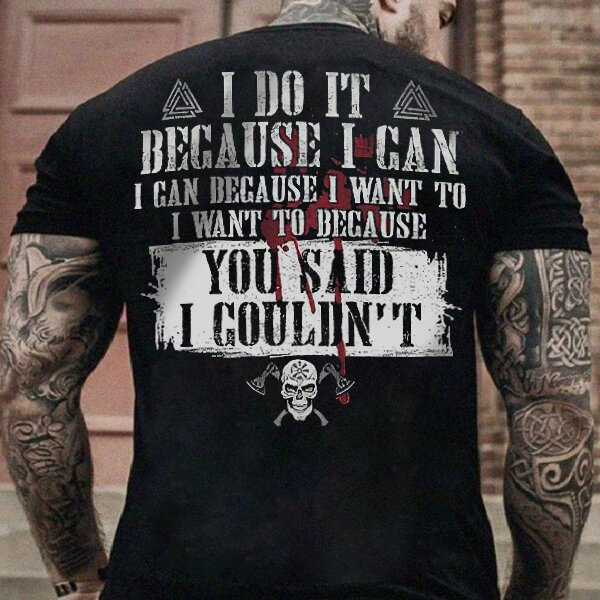 Fashion skull slogan printed casual men's short-sleeved T-shirt