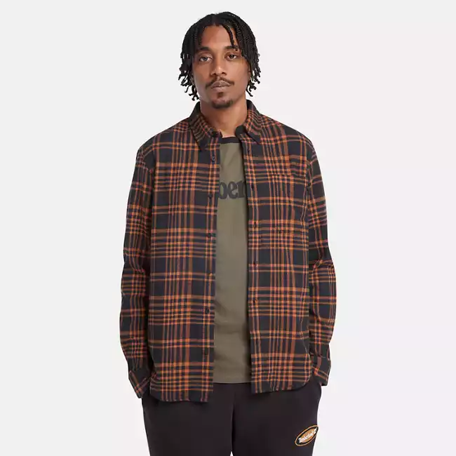 Men's Long Sleeve Heavy Flannel Check Shirt