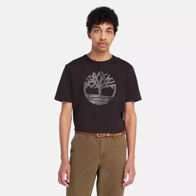 Men's Short Sleeve Seasonal Camo Tree Logo T-Shirt