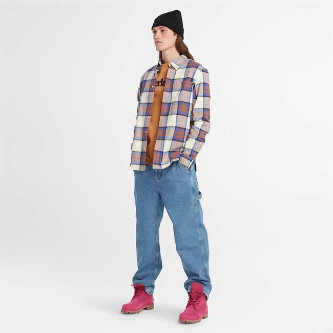 Men's Long Sleeve Heavy Flannel Plaid Shirt