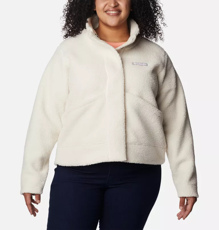Women's Panorama™ Snap Fleece Jacket - Plus Size Chalk