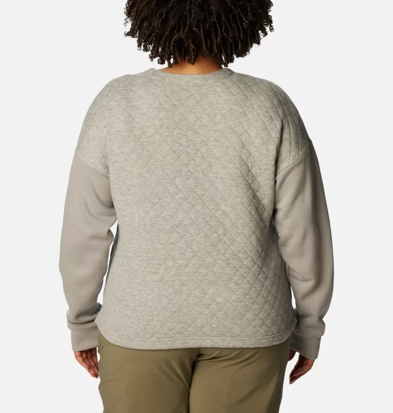 Women's Hart Mountain™ Quilted Crew - Plus Size Light Grey Heather