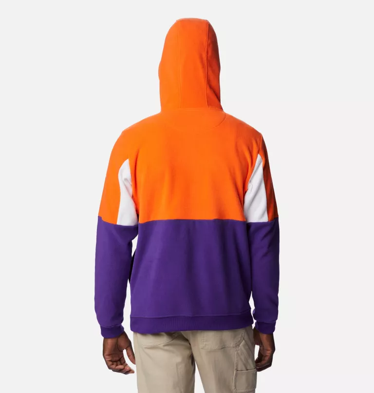Men's Collegiate Columbia Lodge™ Fleece Hoodie - Clemson CLE - Vivid Purple,Spark Orange,White