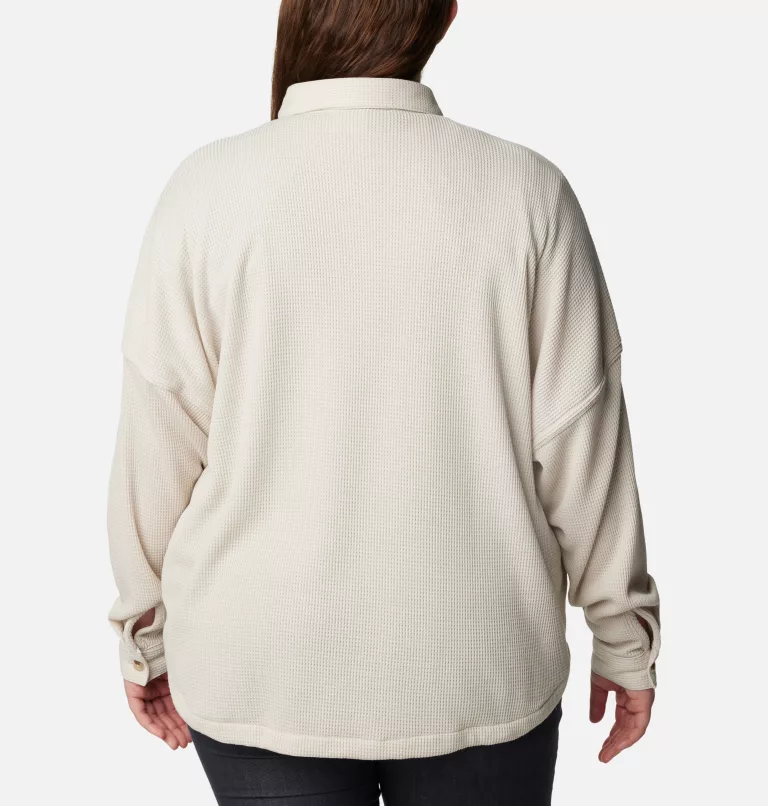 Women's Holly Hideaway™ Waffle Shirt Jacket - Plus Size Dark Stone