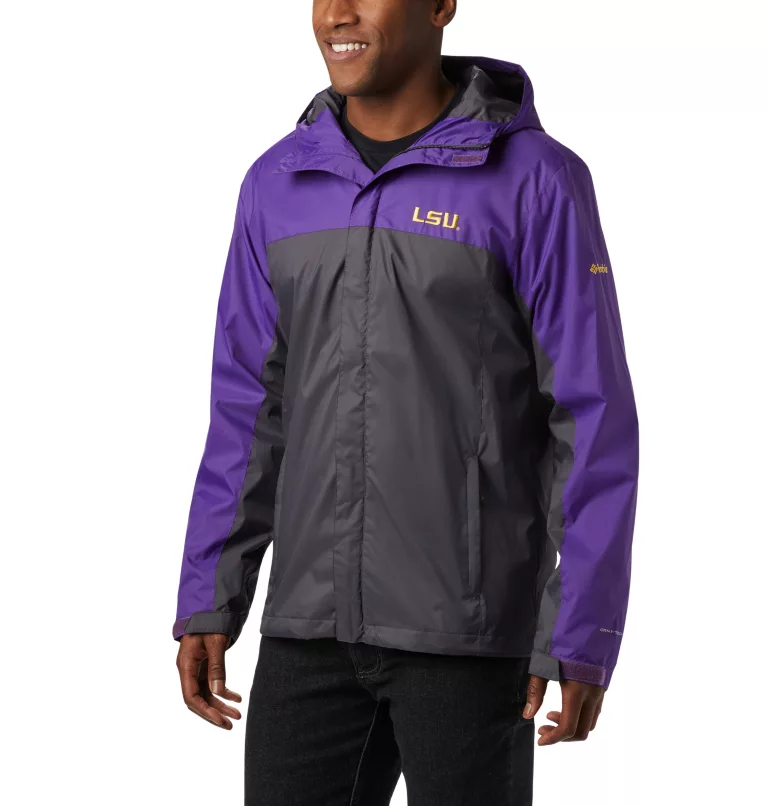 Men's Collegiate Glennaker Storm™ Rain Jacket - LSU LSU - Vivid Purple,Dark Grey