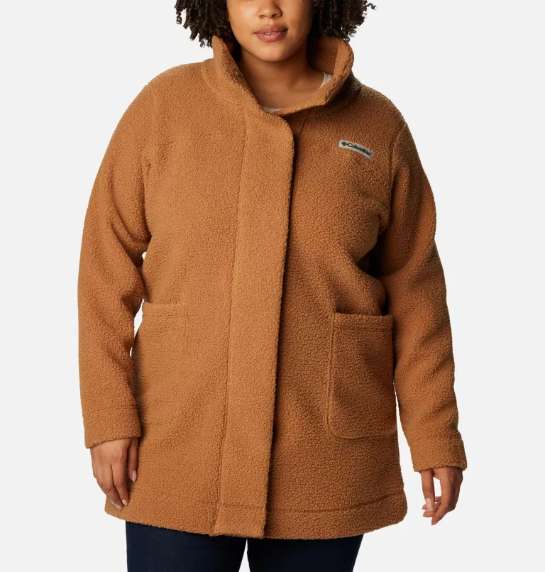 Women's Panorama Long Jacket - Plus Size Camel Brown