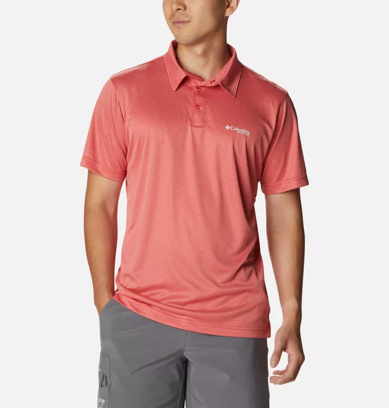 Men's PFG Terminal Tackle™ Heather Polo Black Heather,Gulf Stream Logo