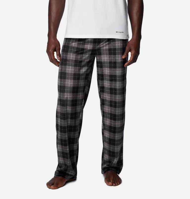 Men's Minky Fleece Plaid PJ Pants City Grey Plaid