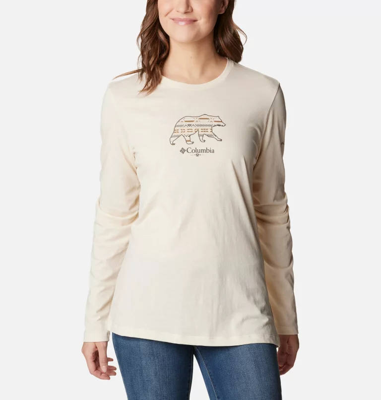Women's Hidden Haven™ Long Sleeve T-Shirt Chalk,Bearly Checkered