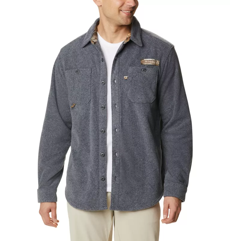 Men's PHG Bucktail™ Fleece Over Shirt Black Heather