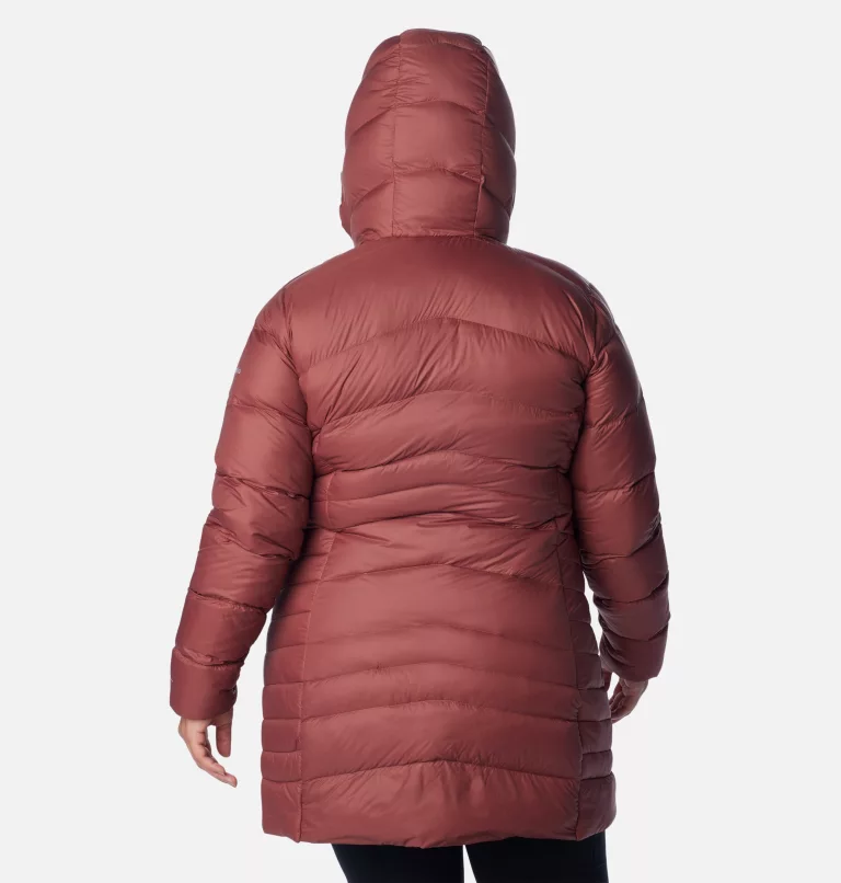 Women's Autumn Park™ Down Hooded Mid Jacket - Plus Size Beetroot