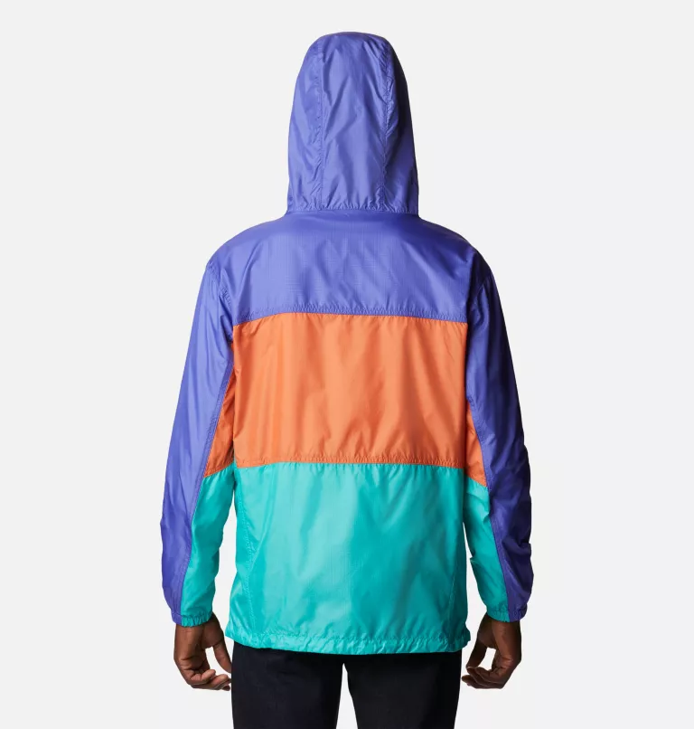 Men's Trail Traveler™ Windbreaker Bright Aqua,Desert Orange,Purple Lotus