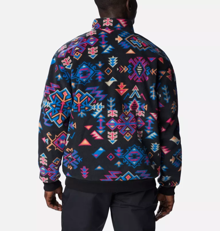 Men's Wintertrainer™ Fleece Pullover Black Woven Nature Print