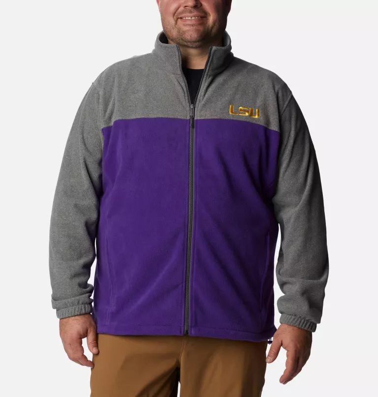 Men's Collegiate Flanker™ III Fleece Jacket - Big - LSU LSU - Charcoal Heather,Vivid Purple