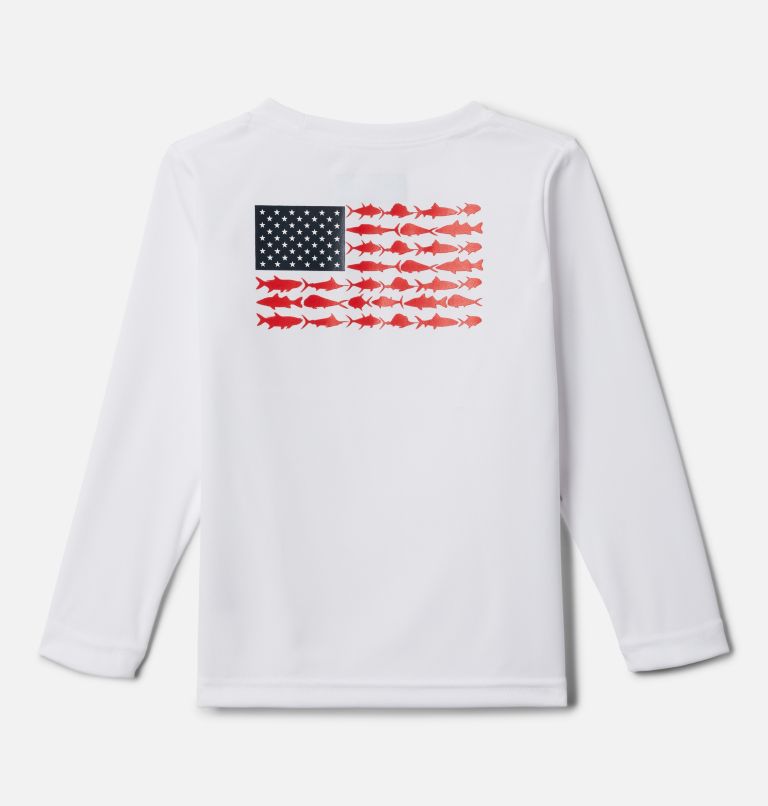 Boys' Toddler PFG Terminal Tackle™ Fish Flag Long Sleeve Shirt White,Collegiate Navy