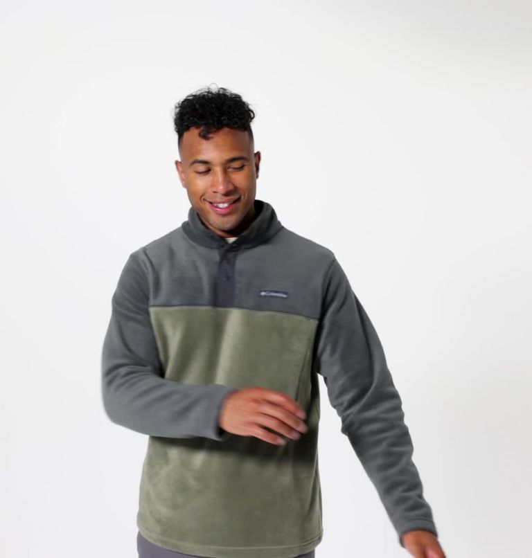 Men's Steens Mountain™ Half Snap Fleece Pullover Stone Green,Shark