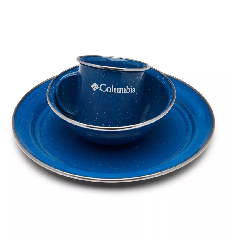 Four-Person Enamelware Table Set Enamel Blue