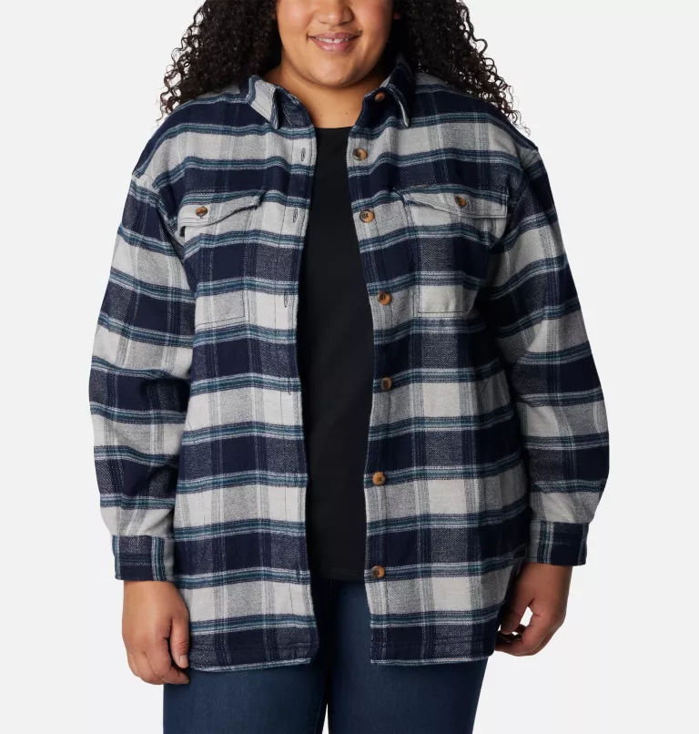 Women's Calico Basin™ Shirt Jacket - Plus Size Dark Nocturnal Buffalo Ombre