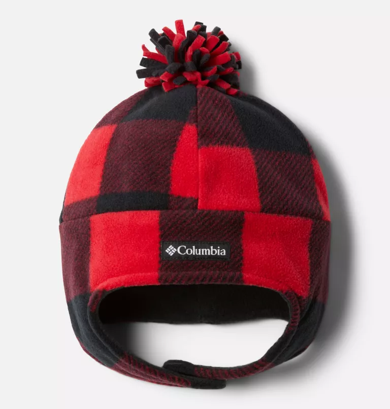 Kids' Frosty Trail™ II Earflap Beanie Mountain Red Check Print