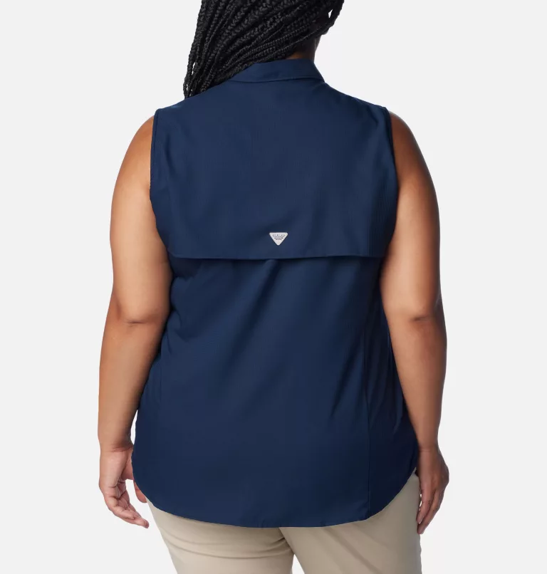 Women's PFG Tamiami™ Sleeveless Shirt - Plus Size Collegiate Navy