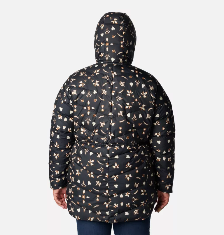 Women's Icy Heights™ II Down Novelty Jacket - Plus Size Black Cyanofrond Print