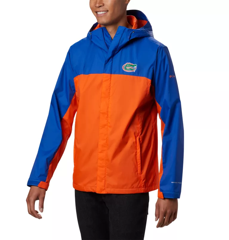 Men's Collegiate Glennaker Storm™ Rain Jacket - Florida FLA - Azul,Spark Orange