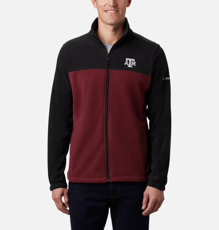 Men's Collegiate Flanker™ III Fleece Jacket - Tall - Texas A&M TAM - Black,Deep Maroon