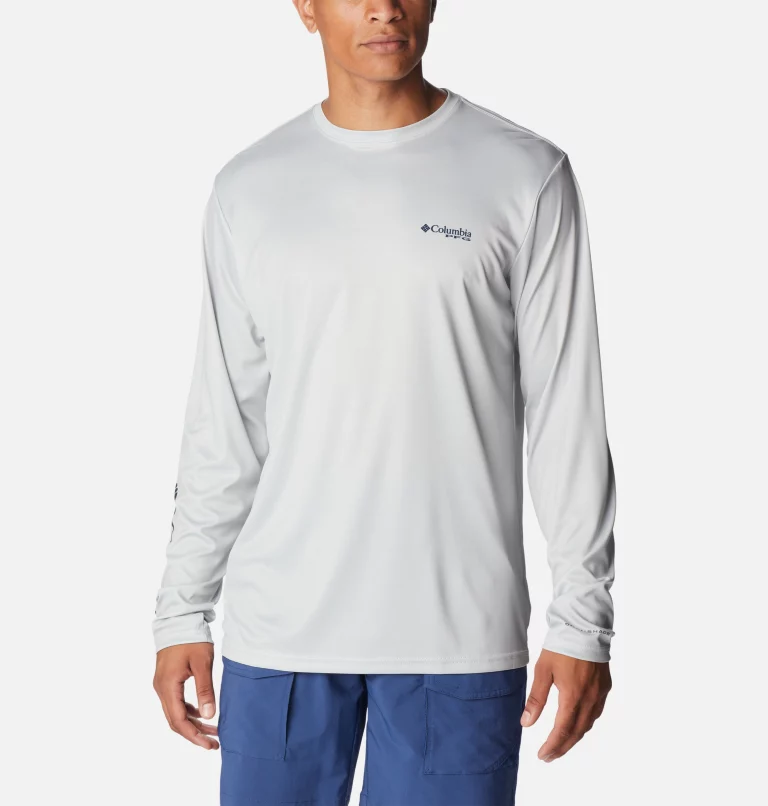 Men's PFG Terminal Tackle™ Fish Star Long Sleeve Shirt Cool Grey,Coll Navy Marlin Gradient