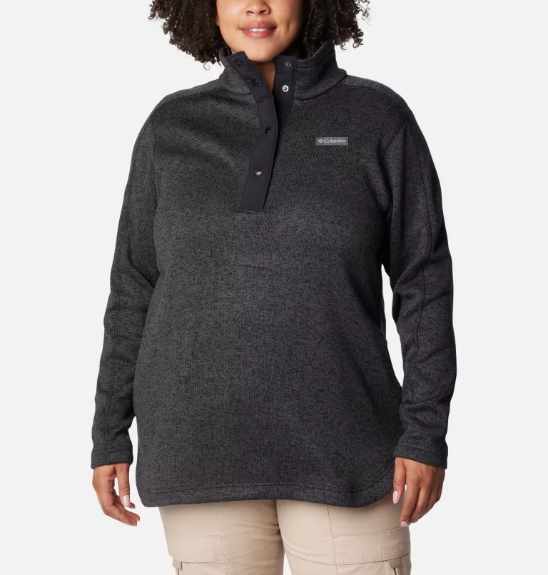 Women's Sweater Weather™ Fleece Tunic - Plus Size Black Heather
