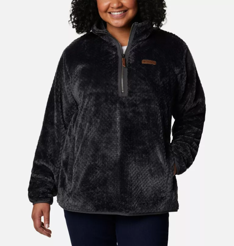 Women's Fire Side™ Quarter Zip Sherpa Fleece - Plus Size Shark