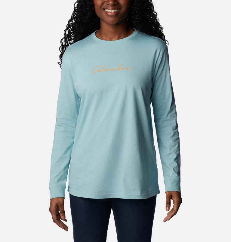 Women's North Cascades™ Long Sleeve T-shirt Aqua Haze,Simply Scripted