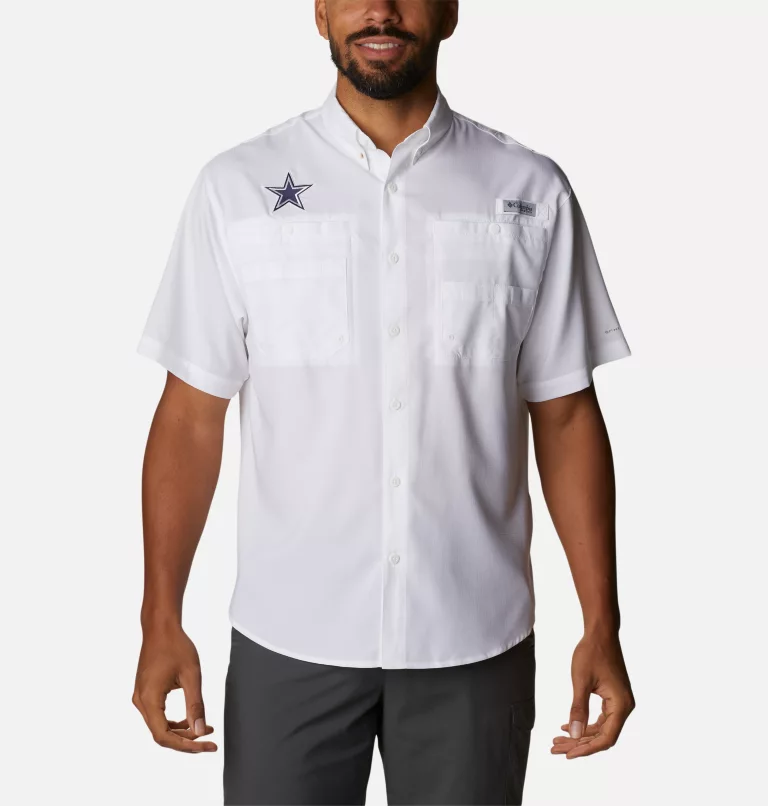 Men's Collegiate PFG Tamiami™ Short Sleeve Shirt - Tall - Dallas Cowboys DC - White