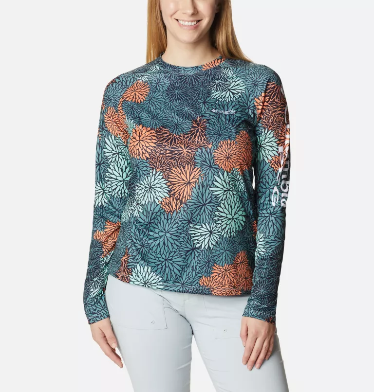 Women’s PFG Super Tidal Tee™ Long Sleeve Mint Cay,Anemones