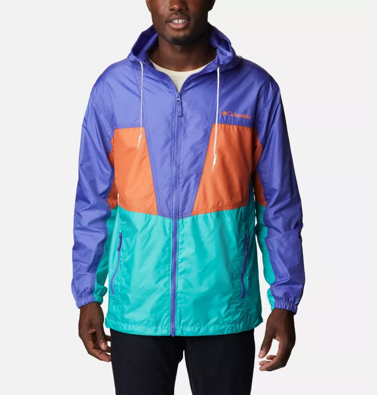Men's Trail Traveler™ Windbreaker Bright Aqua,Desert Orange,Purple Lotus