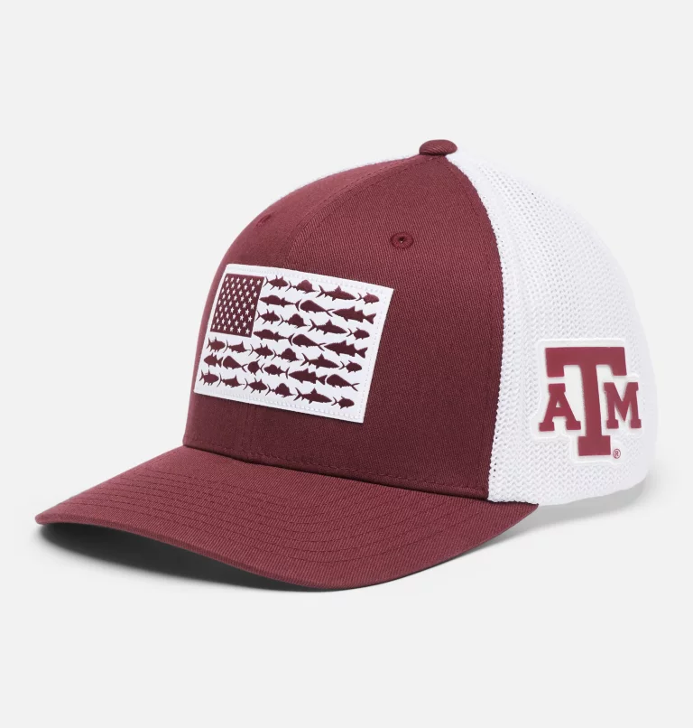 PFG Mesh™ Fish Flag Ball Cap - Texas A&M TAM - Deep Maroon