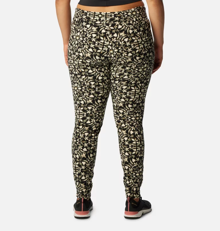 Women's Glacial™ Fleece Printed Leggings - Plus Size Black Polarize
