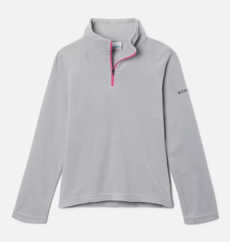 Girls’ Glacial™ Fleece 1/4 Zip Pullover Columbia Grey,Pink Ice