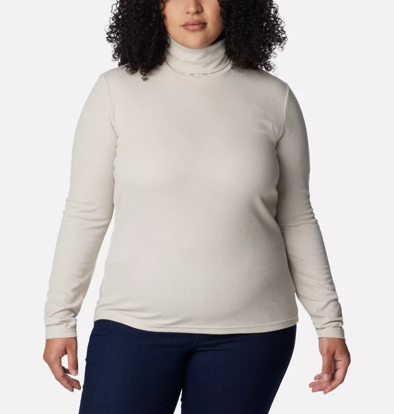 Women's Boundless Trek™ Ribbed Turtleneck Long Sleeve Shirt - Plus Size Dark Stone