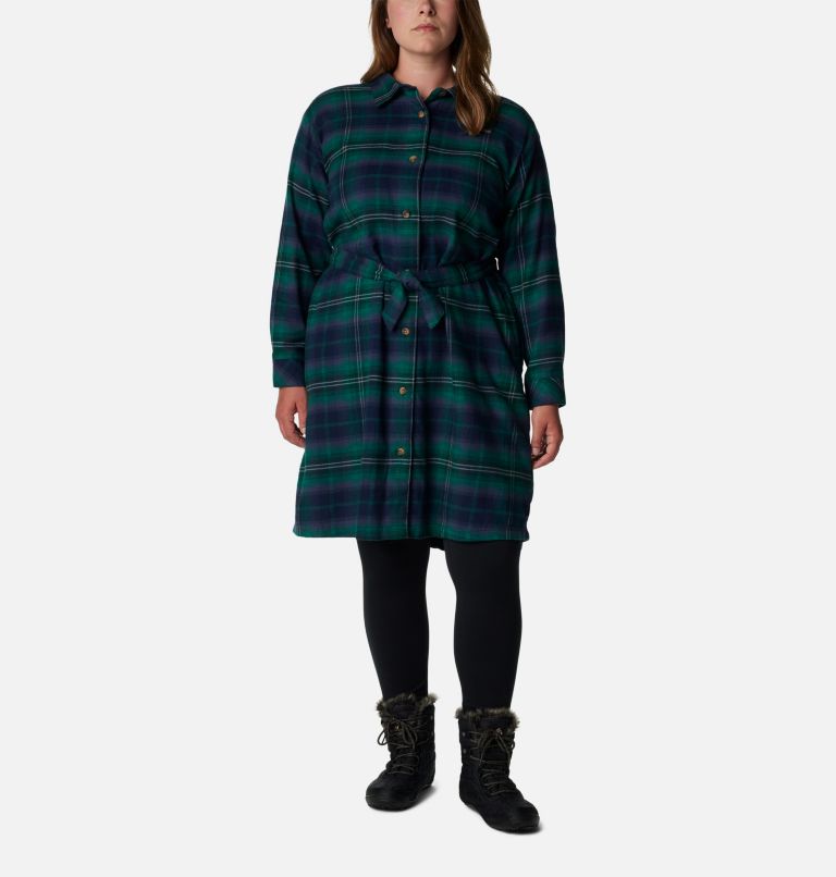 Women's Holly Hideaway™ Flannel Dress - Plus Size Spruce Multi Tartan