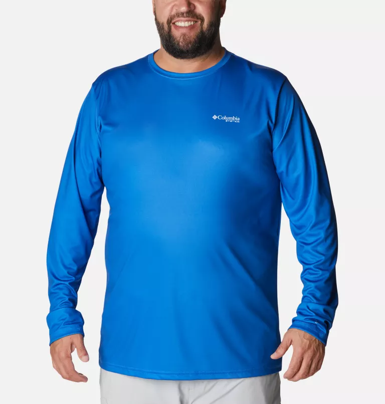 Men's PFG Terminal Tackle Fish Flag™ Long Sleeve Shirt - Big Black,Berry Jam Inshore Fish