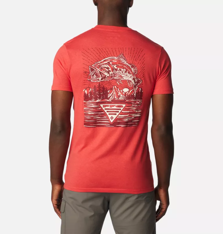 Men's PFG Hook Graphic T-Shirt Sunset Red
