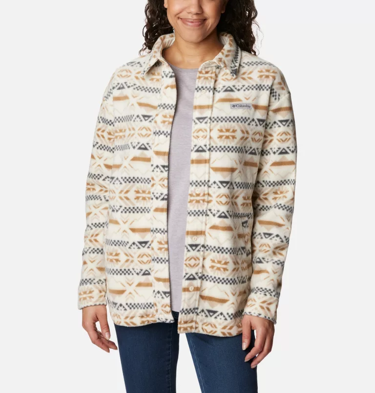 Women's Benton Springs™ Fleece Shirt Jacket Chalk Checkered Peaks