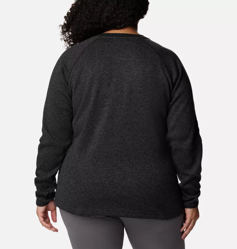 Women's Sweater Weather™ Fleece Crew Shirt - Plus Size Black Heather