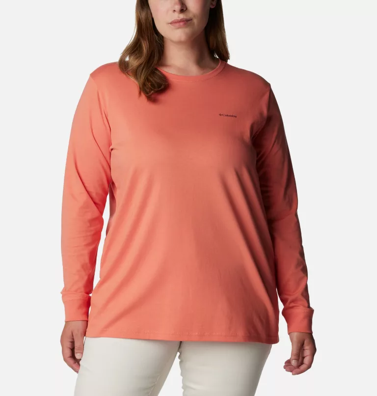 Women's North Cascades™ Back Graphic Long Sleeve T-Shirt - Plus Size White,Escape to Nature