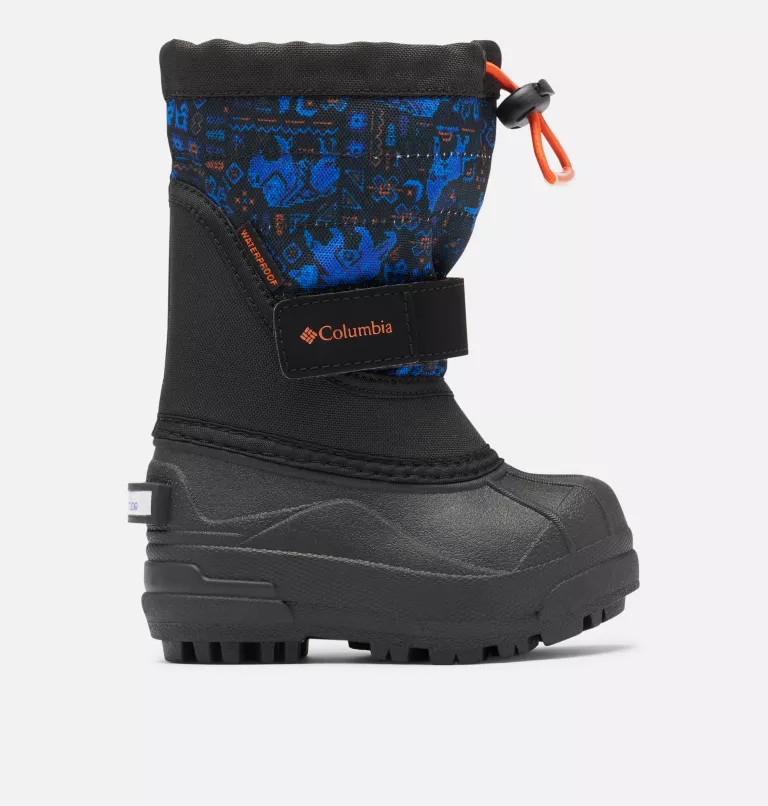Toddler Powderbug™  Plus II Print Snow Boot Black,Tangy Orange
