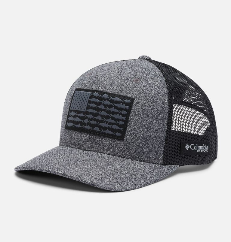PFG Fish Flag™ Mesh Snapback - High Crown Grill Heather,Black,Fish Flag