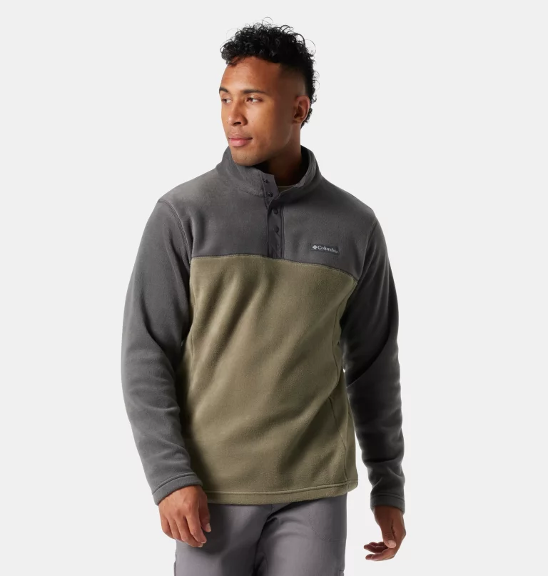 Men's Steens Mountain™ Half Snap Fleece Pullover Stone Green,Shark