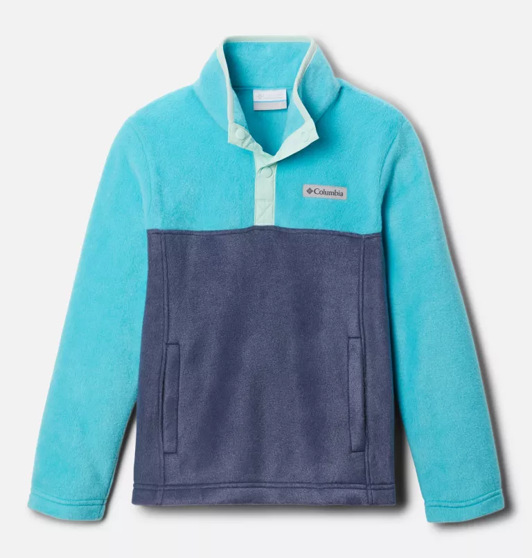 Girls' Steens Mountain™ Quarter Snap Fleece Pullover Nocturnal,Geyser
